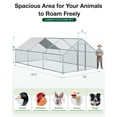 thumbnail image 4 of YODOLLA Chicken Coop Run Chicken Playpen 200 Sq.Ft Large Walk-in Metal Chicken Cage with Chain Link Fence, 4 of 14