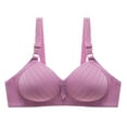 thumbnail image 3 of KBODIU Everyday Bras for Women, Plus Size Comfort Bras, Women's Ultimate Lift Wirefree Bra Non Steel Ring Print Sexy Four Breasted Bra Underwear Bras No Underwire Purple, 3 of 3