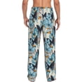 thumbnail image 3 of Uemuo Butterflys Pattern Men's Wide Leg Palazzo Lounge Pants with Pockets Light Weight Loose Comfy Casual Pajama Pants-Medium, 3 of 9