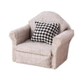 thumbnail image 4 of Sofá individual en miniatura, sillón decorativo de tela con almohada, para niños gris claro, 4 of 9
