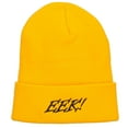 thumbnail image 5 of Halloween Eek Embroidered Long Beanie - Yellow OSFM, 5 of 5