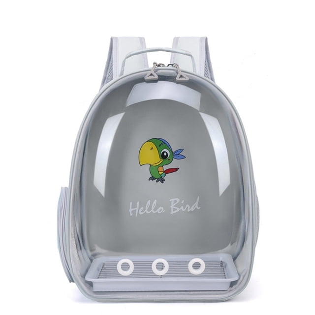 Panoramic Bird Carrier Backpack, Breathable Travel Cage with Perch for Cockatiels, Conures & Parakeets