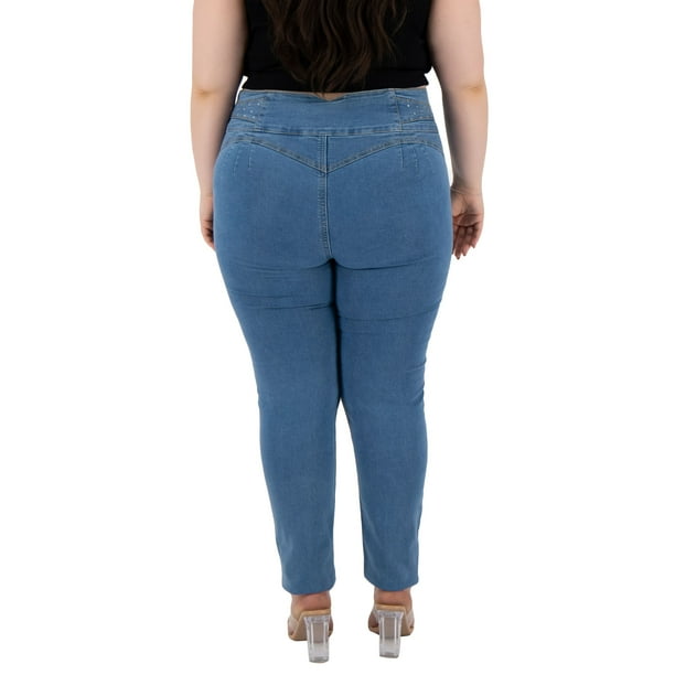 Pantalón Skinny Britos Jeans Mujer Curvy Azul 501661 Walmart en