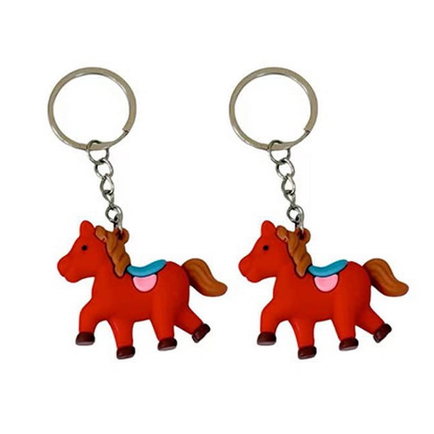 Llavero con diseño de caballo del zodiaco, tamaño compacto y mini, hecho a mano, para bolsos, mochilas, carteras, coches y accesorios.