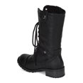 thumbnail image 3 of Soda BG51 Women Leatherette Lace-Up Sweater Fold Down Combat Boot, 3 of 5