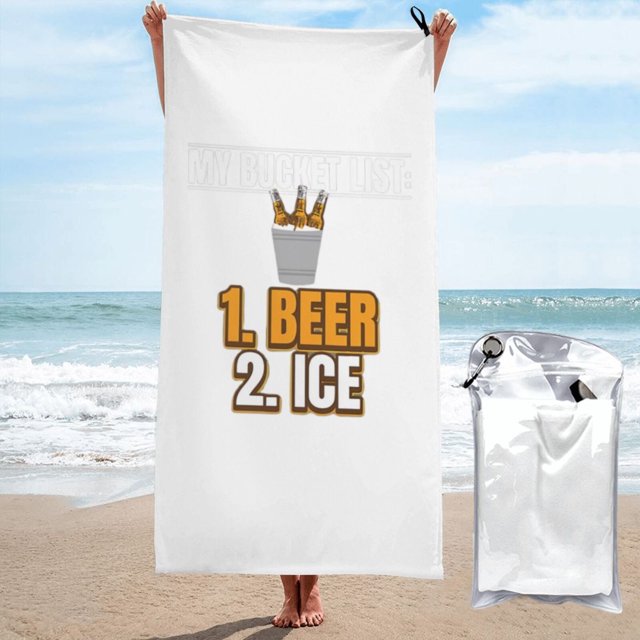 Mi lista de deseos Cerveza Hielo Divertido Beber Cerveza Bar Borracho Toalla de playa Toallas de baño de microfibra Manta de playa suave Para desfile Natación Yoga Mujeres Hombres