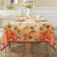thumbnail image 4 of SASTYBALE Fall Pumpkin Sunflower Tablecloth, 60"x140" Rectangle Polyester - Spillproof for Thanksgiving Harvest, 4 of 7
