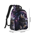 thumbnail image 2 of Rateoe Purple Moon Cat Pattern Durable Student Backpack Laptop Bag- Ergonomic Design, Waterproof Twill Fabric - Ideal for School, Travel, and Outdoor Activities, 2 of 6
