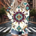 thumbnail image 1 of TaTaai Womens Long Sleeve Hooded Sweatshirt Retro Print Casual Pullover Loose Fit Vintage Graphic Hoodie Spring Fall Wear Gift, 1 of 5