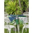 thumbnail image 2 of St. Patrick's Day Outdoor Tablecloth - 54 Inch Round Dining Table Cover, Spring Shamrock Hat Daisy Ladybirds Wood Gray Waterproof Outdoor Table Cloth with Umbrella Hole & Zipper for Picnic/Patio, 2 of 7