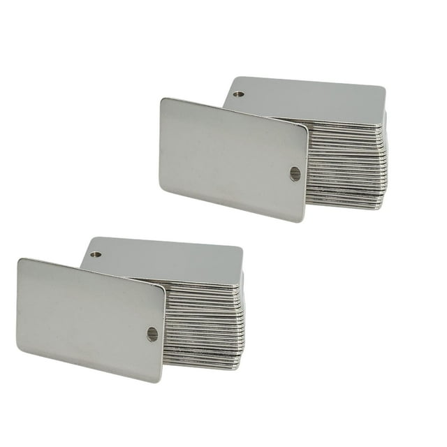 50 placas de grabado de Metal, etiquetas de aluminio para jardín, etiquetas de plantas duraderas, placas de estampado con orificio para plantas, árbol