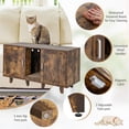 thumbnail image 4 of Demi Bonn 47" 2-Door Cat Litter Box Enclosure with Winding Entry and Scratching Board, Hidden Cat House Washroom Furniture, Dark Brown, 4 of 8
