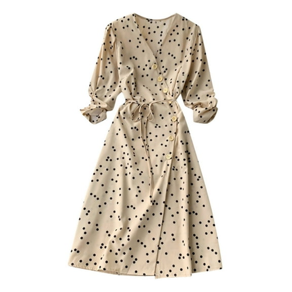 Black and Friday Deals 2023 Lindreshi Fall Dresses for Women 2023 Homecoming Dresses Women's Casual V Neck Printed Party Dresses Half Sleeve Dress