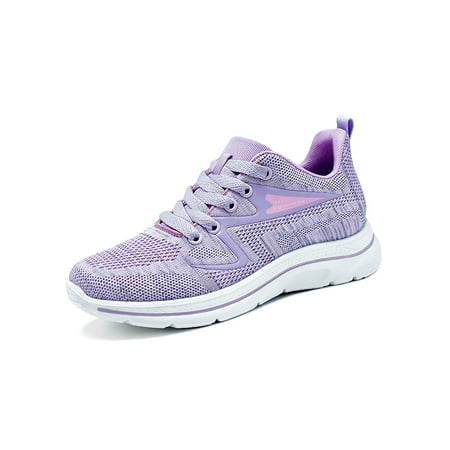 

Woobling Mens Athletic Walking Shoe Lace Up Sports Non-Slip Round Toe Sneakers Purple 4.5