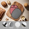 thumbnail image 4 of Pofeuu Red Checkboard Print Silicone Pot Mat Mitten With Hanging Loop Heat Resistant Oven Mitts Non-Slip Bbq Baking Smoking Potholders, 4 of 7