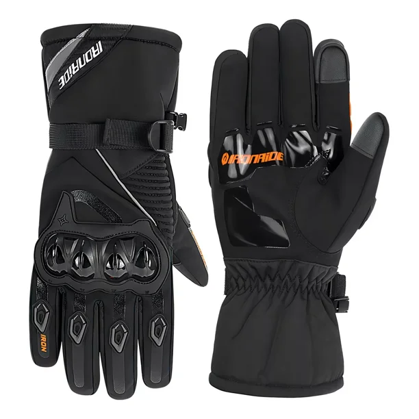 Guantes De Moto Para Invierno Impermeables Térmicos Y Táct IRONRIDE Waterproof gloves Color Negro Talla M