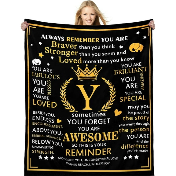 Inspirational Gift Inspirational Bed Throw Blankets 50"×60" with Initial Letters for Women Men Girls Boys A-Z Bed Throws Family Friends Birthday Graduation Mother's Day (O)