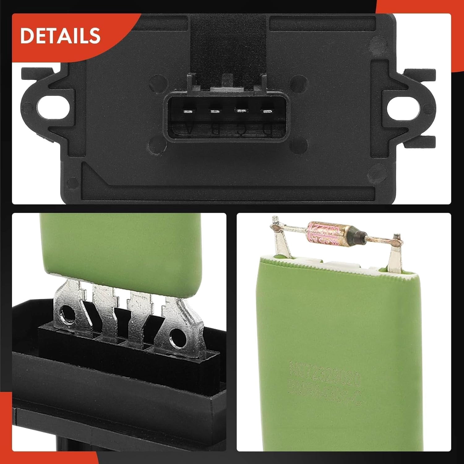 A-Premium HVAC Blower Motor Resistor Compatible with Jeep WK Series Grand Cherokee, XK Series Commander, 2007-2008, Without Automatic Temperature Control, Replace# 68020227AA