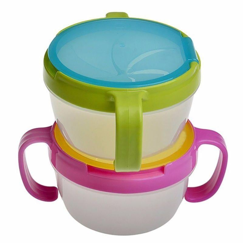 Baby Feeding Double Handle Biscuits Snack Bowl Spill Proof Cup Bowls Accesories