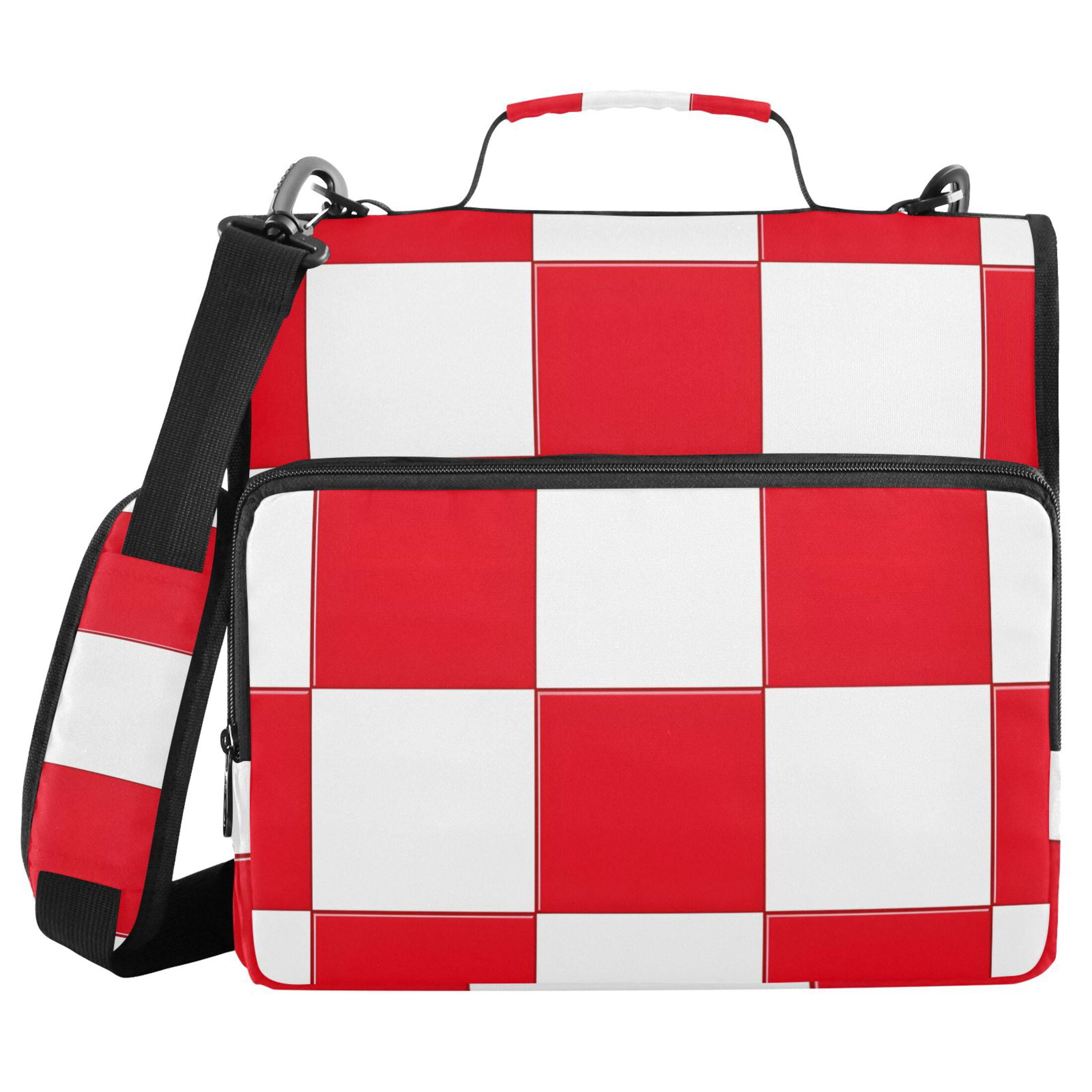 ALAZA Zipper Binder Checkered Grid-t9 3 Ring Trapper Keeper File Folder Organizer Bag