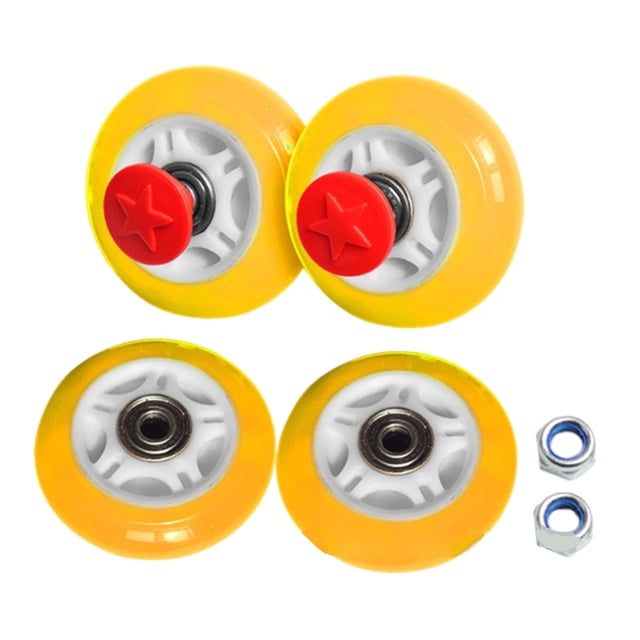 S SERENABLE 4 Pcs Roues de Voiture pour Enfants Protègent Votre Sol Pièce de Rechange Universelle Jaune