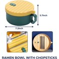 thumbnail image 2 of Microwave Ramen Bowl Set Noodle Bowl with Lid (Green), 2 of 5