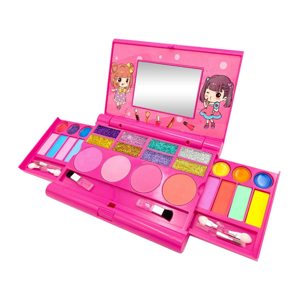 AUTCARIBLE Girls Makeup Kit Washable Kids Pretend Play Makeup Gift Set
