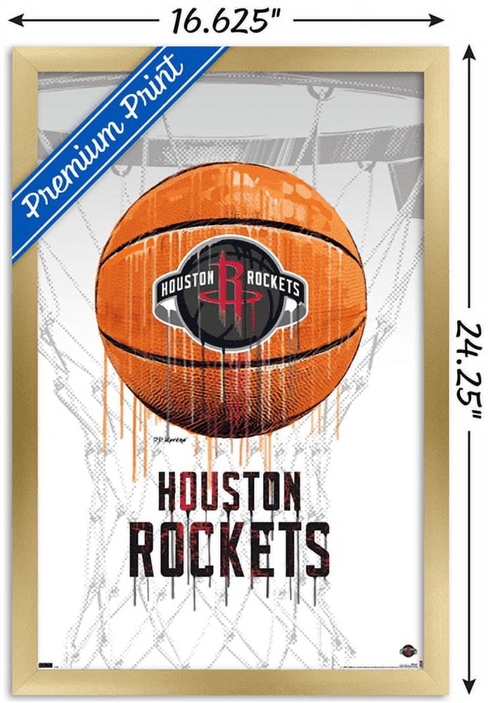 NBA Houston Rockets - Drip Basketball 21 Wall Poster, 14.725" x 22.375", Framed