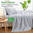 thumbnail image 4 of PC Deep Pocket Queen Sheet Set Fit Breathable Microfiber Soft Queen Size Sheet Set Hotel Style Bed Sheet Set for Women Men Flower, 4 of 9
