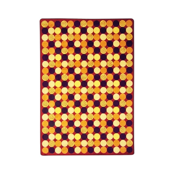 Joy Carpets Kid Essentials Teen Area Rugs Roundabout Rectangle 3'10" x 5'4" Red
