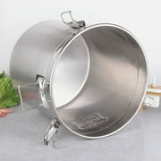 6L Stainless Steel Cereal Container Kitchen Food Rice Storage Bucket Canister Airtight Canister Container Locking Clamp Flour Rice Storage Bucket Kitchen Food Cereal Container