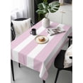thumbnail image 6 of Pink Stripe Table Cloth, Modern Simple Geometric White Striped Waterproof Tablecloth for Rectangle Tables, Reusable Washable Fabric Table Cover for Restaurant Kitchen Dining Tables 54"x108", 6 of 6