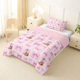 thumbnail image 2 of Erosebridal Cartoon Pink Bow Twin Comforter Sets For Bowtie Girl,Bowknot Bedding Set For Cowgirl, Reversible 2-Piece, 2 of 7