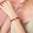 thumbnail image 2 of ZHOU LIU FU 24K Gold Beaded Bracelets Red Agate Fu Charm Jewelry 17cm for Women A1910731, 2 of 8