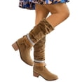 thumbnail image 3 of Dsscvnef Bottes Mi-Mollet pour Femmes en Daim avec Strass, Mode Décontractée, Élégantes et Confortables, Bottines pour Dames, 3 of 9