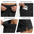 thumbnail image 4 of PUZTLOY Men's Swim Trunks Quick Dry Board Shorts with Zipper Pockets Beach Shorts Bathing Suits for Men - No Mesh Liner Black S-3XL, 4 of 9