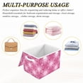 thumbnail image 7 of Foldable Fabric Storage Bin With Handle Collapsible Basket Box Storage With Lid Organizer Flower Of The Prosperous Scene, 7 of 7