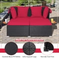 thumbnail image 4 of Vicamelia Patio Rattan Daybed, Wicker Daybed Lounger w/ Retractable Canopy, 2 Foldable Side Panels, Red, 4 of 8