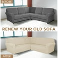 thumbnail image 5 of 3 Pcs L Shaped Couch Covers for Sectional Corner Sofa Stretch 5 Seat Washable Corner Sofa Slipcover Sectional Couch Protector for Living Room(Beige,Milk Silk), 5 of 14