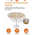 thumbnail image 2 of Round Fitted Tablecloths with Elastic Edge Thanksgiving Cute Fox Hedgehog Owl on Retro Oil-Proof Waterproof Wipeable Table Cover for Kitchen Dining Party Decor Autumn Leaf Table Clothes,45" - 54", 2 of 6