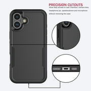 For iphone 17 Case, Shockproof Heavy Duty Rugged Cell Phone Case for Apple iphone 17 Cover, Tekcoo Military Grade Full Body Protection Dual Layer Sturdy Durable Cute Bumper - Black