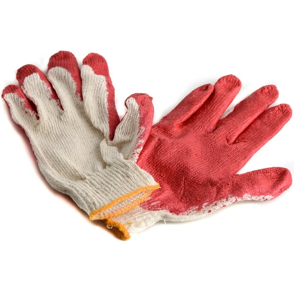 [10 Pack] Latex Dipped Nitrile Coated Work Gloves Large - String Knit Cotton Coated Work Safety Gloves Great for Construction, Warehouse, Home, Landscaping, Moving, Mechanic Cotton Disposable Gloves