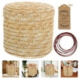 thumbnail image 4 of MERRYHAPY Round Lidded Storage Box Beige Wicker Organizer Container for Home Use, and Stylish Storage Solution, 4 of 5