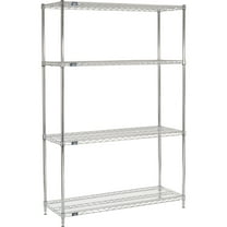 Nexel ESD, 4 Tier, Wire Shelving Starter Unit, 48"W x 14"D x 74"H