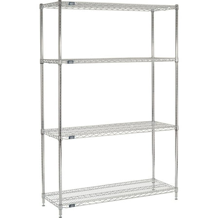 Nexel ESD, 5 Tier, Wire Shelving Starter Unit, 48"W x 24"D x 86"H