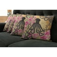 thumbnail image 2 of Ambesonne Octopus Throw Pillow Cover 4 Pack, Kraken Roses Leaves, 18", Pale Brown Pink, 2 of 6