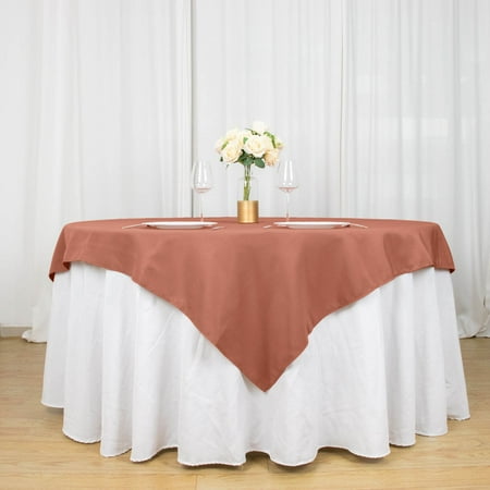 

Efavormart 70 Terracotta 220 GSM Seamless Premium Polyester Square Tablecloth