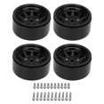 thumbnail image 1 of 4Pcs RC Universal 1.9 Inch Zinc Alloy 10 Wheel Rims Wheel Hub for RC Crawler Car Axial SCX10 II III Black, 1 of 4
