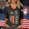 thumbnail image 2 of WERYOUNG Patriotic Graphic T Shirt For Women V Neck 3/4 Sleeve Tee 250th Anniversary Celebration T-Shirts Comfortable Tops XXXXL, 2 of 4