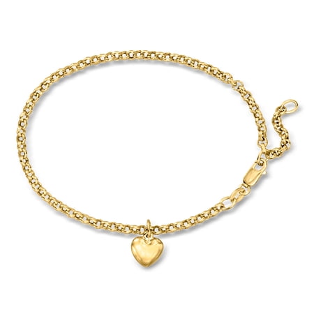 Ross-Simons Italian 18kt Yellow Gold Heart Charm Bracelet, Women's, Adult